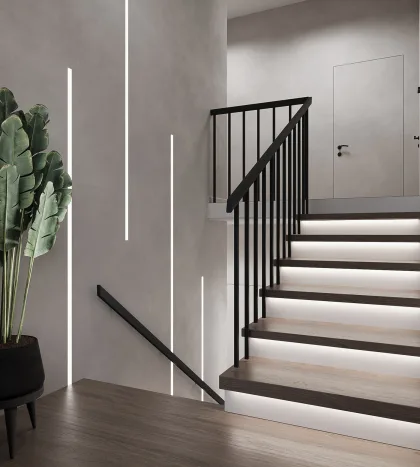 نظام ومقبض خشبي بتصميم متناسق مع الألمنيوم والزجاج من كرال – نموذج 1